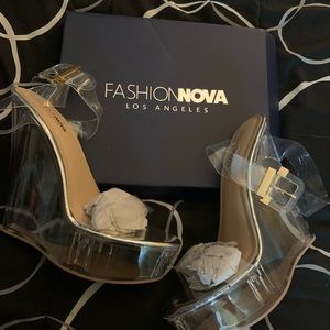 Fashion nova Women’s Clear Wedge Sandals